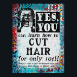 カットヘアおもしろい- Vintage Ad ポスター<br><div class="desc">フェイクビクトリアンお洒落ヴィンテージの学新聞に。</div>