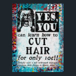 カットヘアおもしろい- Vintage Ad ポスター<br><div class="desc">フェイクビクトリアンお洒落ヴィンテージの学新聞に。</div>