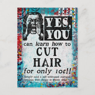 カットヘアおもしろい- Vintage Ad ポストカード