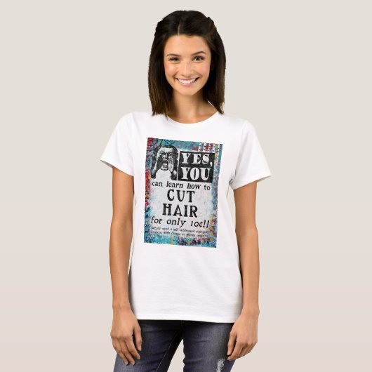 カットヘアおもしろい- Vintage Ad Tシャツ (正面フル)