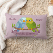 カットラブバード名前をカスタムする装飾用クッション ランバークッション (ブランケット)