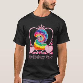 カットラブリー絞り染めカラフル2年前の誕生日 Tシャツ