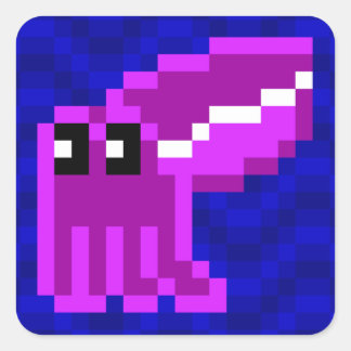 カットルスカトル紫のイカのステッカーシート スクエアシール