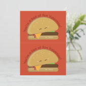 カット可能なチーズバーガー子供のバレンタインデーのカード サンキューカード (スタンド正面)