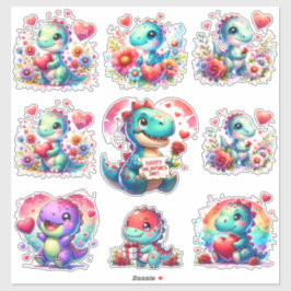 カット恐竜バレンタインデーカスタムン – カットされたビニールシール シール