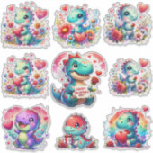 カット恐竜バレンタインデーカスタムン – カットされたビニールシール シール (正面)