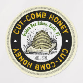 カット櫛蜂蜜コンテナ製品ラベルセット ラベル (デザイン1)