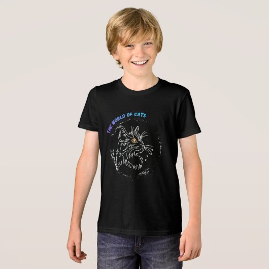 カット猫愛好家デザイン トライブレンドＴシャツ (正面全面)