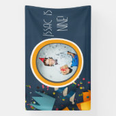 カット紙アーカスタムトの写真と名前の年齢バナー 横断幕 (縦)