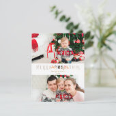 カット紙エフェクトカスタムクリスマスフォトスクリプト シーズンカード (スタンド正面)