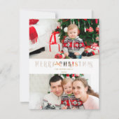 カット紙エフェクトカスタムクリスマスフォトスクリプト シーズンカード (正面)