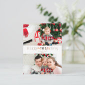 カット紙エフェクトカスタムクリスマスフォトスクリプト シーズンポストカード (スタンド正面)