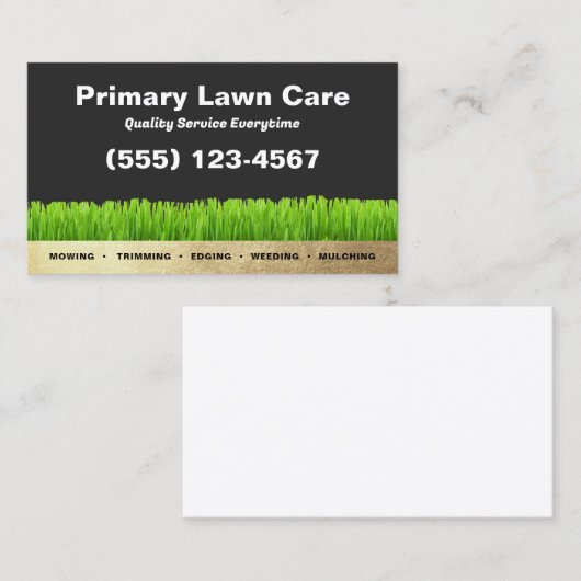 カット芝気に刈り造園金ゴールドアクセント 名刺 (正面/裏面)