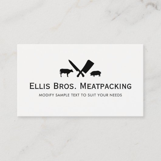 カット豚と牛肉屋 名刺 (正面)