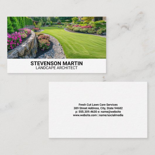 カット造園 | 裏庭 名刺 (正面/裏面)