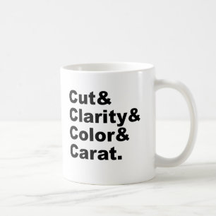 カット&クラリティ&カラー&カラット ダイヤモンドグレーディング コーヒーマグカップ