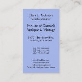 カット・ベルベット、ダブル・ダマスク・イン・ブ王室のルー 名刺 (裏面)