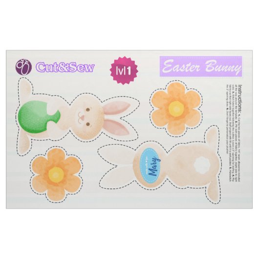 カット&縫いイースターバニー – 簡単DIYプロジェクト ファブリック (ファットクウォーター)
