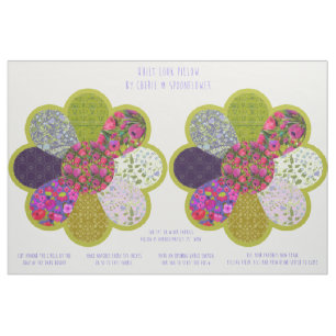 カット＆縫製キルトスタイル丸型花柄クッションカバーキット ファブリック