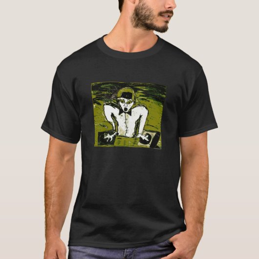 カット DJ ドローイング グラフィ Tシャツ (正面)
