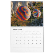 カッパドキアの壁カレンダーの熱気球 カレンダー (2月 2026)