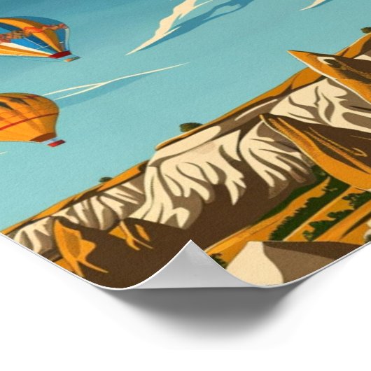 カッパドキアトルコヴィンテージ有名な旅行プレイス ポスター (角)