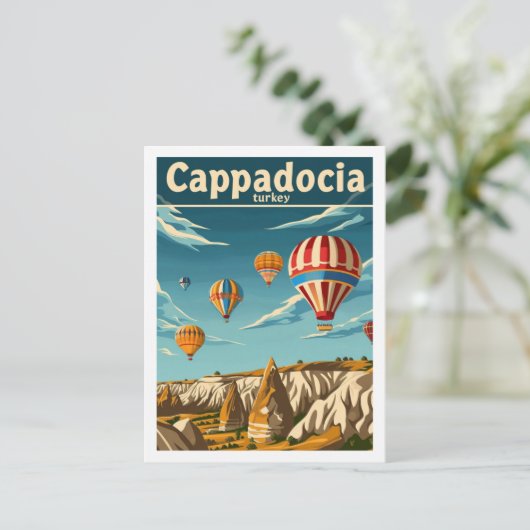 カッパドキアトルコヴィンテージ有名な旅行プレイス ポストカード (スタンド正面)