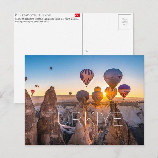 カッパドキア、トルコの旅の絵葉書 ポストカード (正面/裏面)