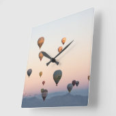 カッパドキア。バルーンフライト スクエア壁時計 (傾斜)