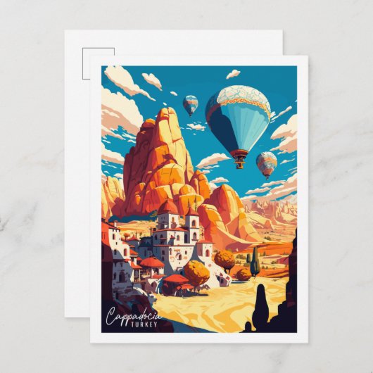 カッパドシアターキーヴィンテージ旅行イラストレーション ポストカード (正面/裏面)