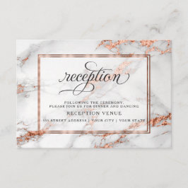 カッパーと大理石のウェディング ボールド エレガンス エンクロージャーカード