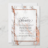 カッパーと大理石のウェディング ボールド エレガンス 招待状 (正面)