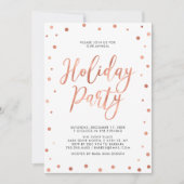 カッパーのコンフェッティ 現代コーポレートホリデーパーティー 招待状 (正面)