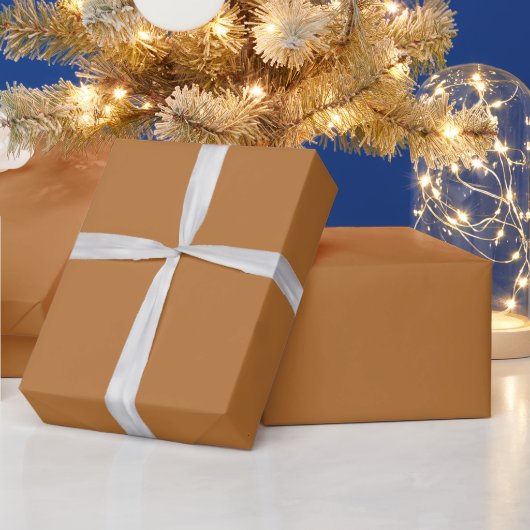 カッパーの華やかなクリスマス単色 ラッピングペーパー (クリスマス)