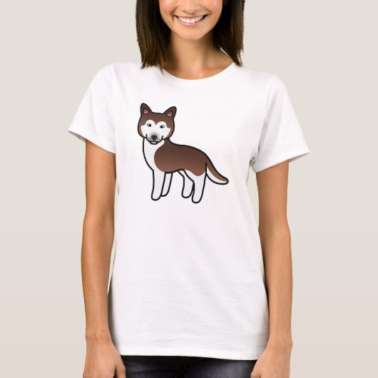 カッパーカートゥーンシベリアンハスキー Tシャツ (正面)