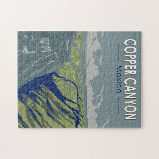 カッパーキャニオンメキシコトラベルアートヴィンテージ ジグソーパズル (横)