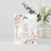 カッパージオメトリック マーブル ピンク フローラル 延期日付 案内ポストカード (スタンド正面)