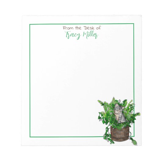 カッパーソナライズされたプのかわいい子猫 ノートパッド (正面)