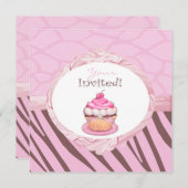 カッパーソナライズされたプケーキサファリ招待状 招待状 (正面/裏面)