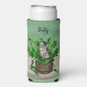 カッパーソナライズされたプポットの可愛い子猫 スリム缶クーラー (Seltzer正面)