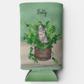 カッパーソナライズされたプポットの可愛い子猫 スリム缶クーラー (正面)