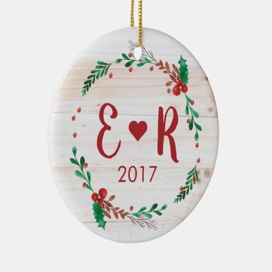 カッパーソナライズされたプルズイニシャルオーナメント セラミックオーナメント (右)
