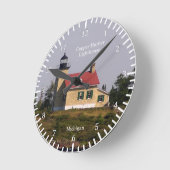 カッパーハーバーライトハウスクロック ラウンド壁時計 (傾斜)