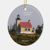 カッパーハーバーライトハウスサークルオーナメント セラミックオーナメント (左)