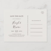 カッパーバーガンディ ワイルドフラワー | ベージュ Save The Date インビテーションポストカード (裏面)