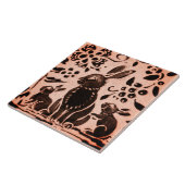 カッパーブラウンウッドランドバニーウサギ秋トリベット タイル (側面)