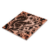 カッパーブラウンウッドランドリスアコーン秋トリベット タイル (側面)