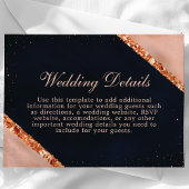 カッパーブラッシュピンクネイビー幾何学模様のカード エンクロージャーカード