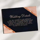 カッパーブラッシュピンクネイビー幾何学模様のカード エンクロージャーカード