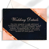 カッパーブラッシュピンクネイビー幾何学模様のカード エンクロージャーカード